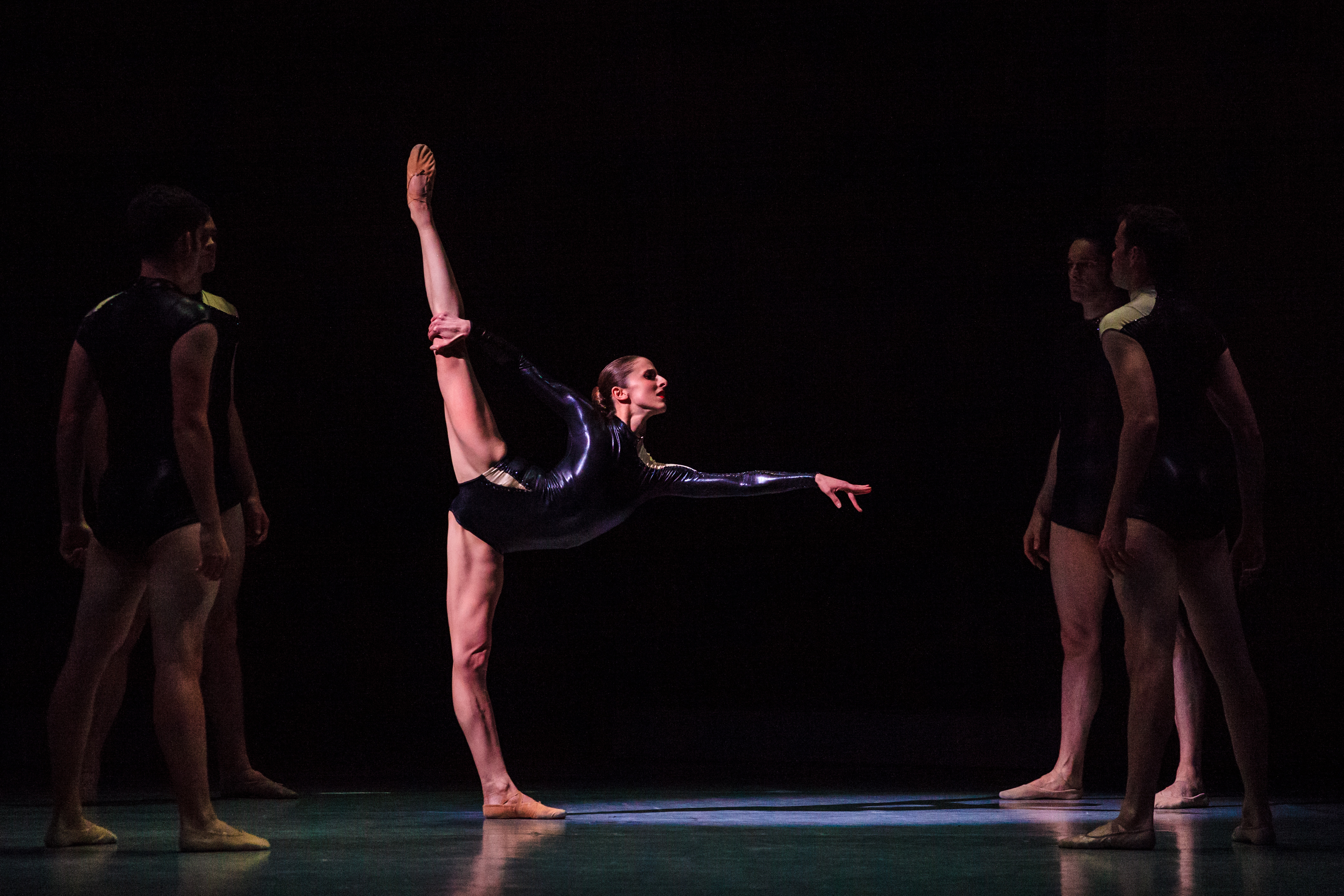 Allison DeBona on stage with other ballet dancers